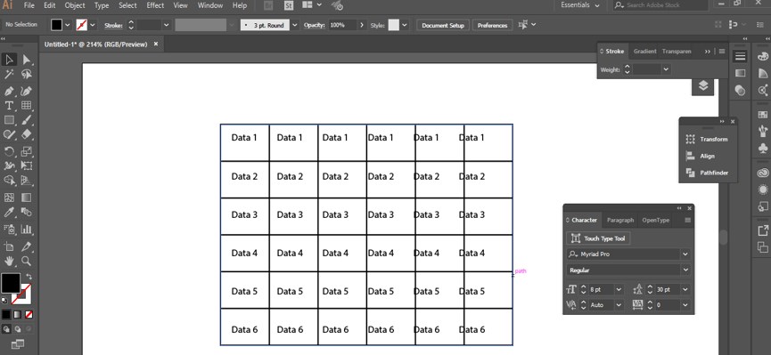 Create Table in Illustrator - 28