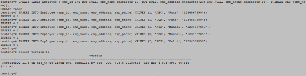 Cursors in PostgreSQL output 1