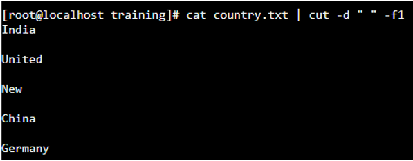 Cut Command in Linux cat output 1.2