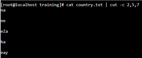 Cut Command in Linux cat output 2