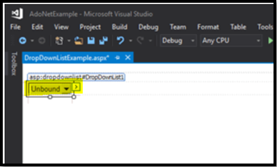 Drop Down List in ASP.NET step 2.2