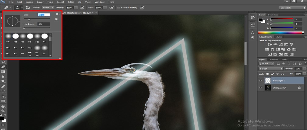 erase the unwanted area