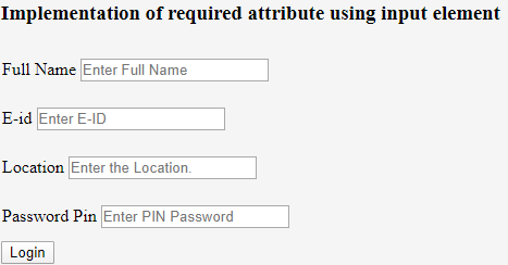 HTML Required Attributes - 1