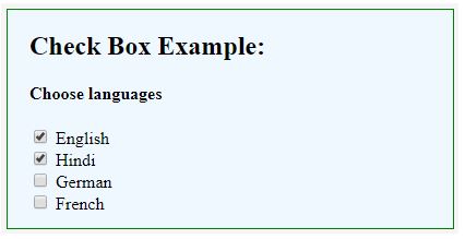 HTML checkbox Tag 3