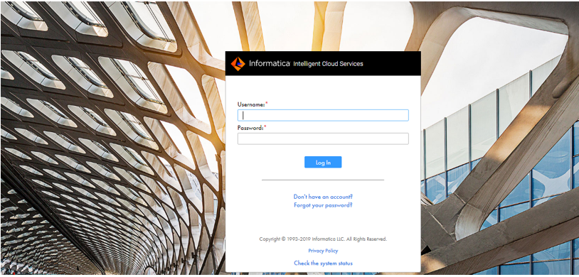Login in to Informatica 