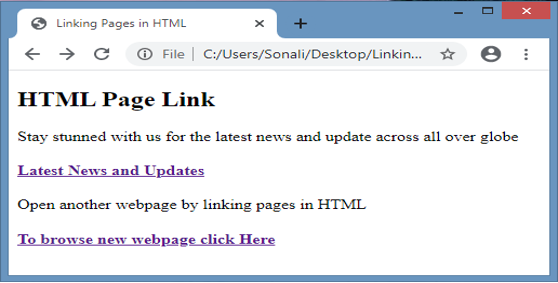 Linking Pages in HTML output 1