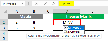 MINVERSE in Excel 1-4