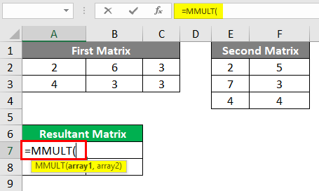 MMULT in excel 1-4