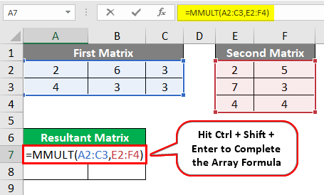 MMULT in excel 1-7