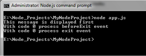 Node.js Process output 1