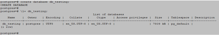 PostgreSQL Database output 1