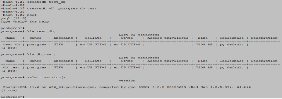 PostgreSQL Database output 2