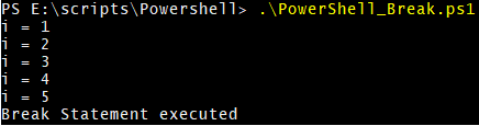 PowerShell Break Example 1