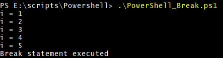 PowerShell Break Example 3