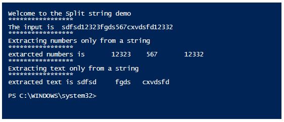 Powershell split string 7