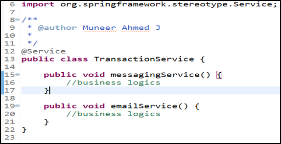Spring AOP - Transaction Service 1