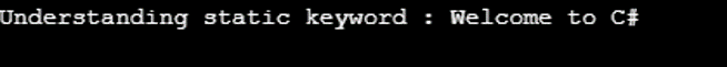 Static Keyword in C#-1.1