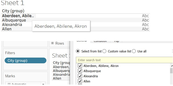 group for the city dimension