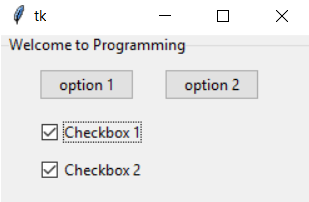 Tkinter LabelFrame Example 2
