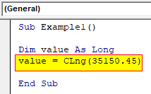 VBA CLng Example 1-4
