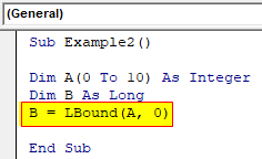 VBA LBound Example 2-4