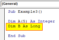 VBA LBound Example 3-3