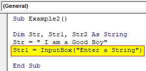 Input Box function Example 2-4