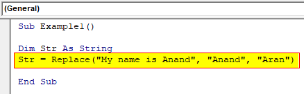 VBA Replace String Example 1-3