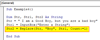 VBA Replace String Example 4-5