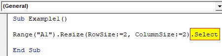 VBA Resize Example 1-5