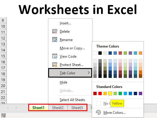 Worksheets in Excel
