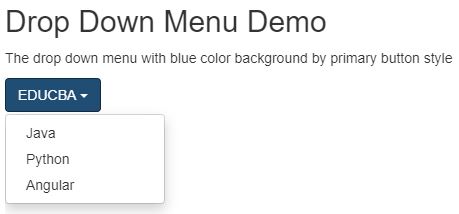 bootstrap dropdown menu 