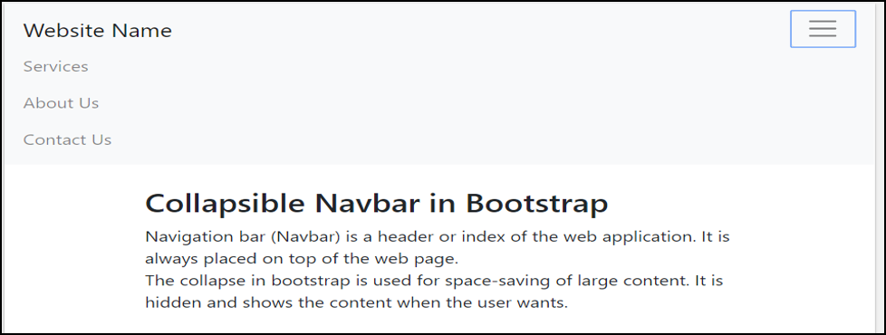 Bootstrap collapse navbar -example 1