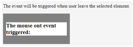 user leave selected element