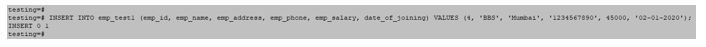 INSERT INTO emp_test1