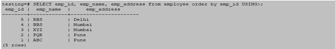 postgreSQL ORDERBY 10