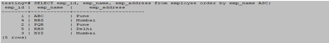postgreSQL ORDERBY 3