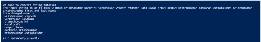 powershell convert to string output 1