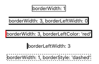 various combinations of border style