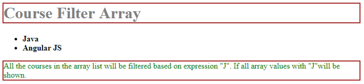 Angularjs Filter Array output 1