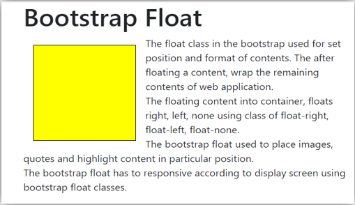 Bootstrap Float output 1