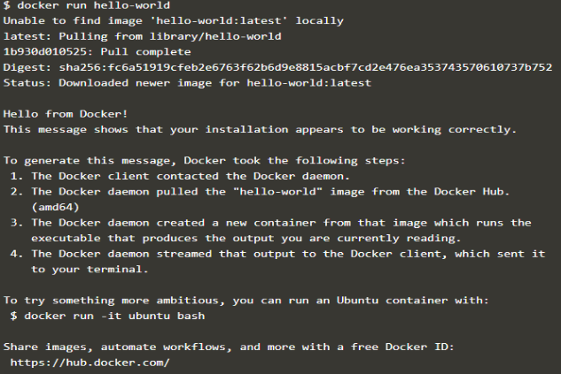 Docker Containers output 1
