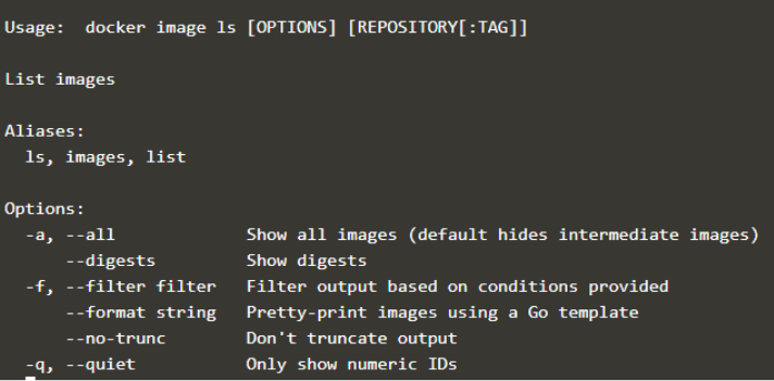 Docker Images output 3