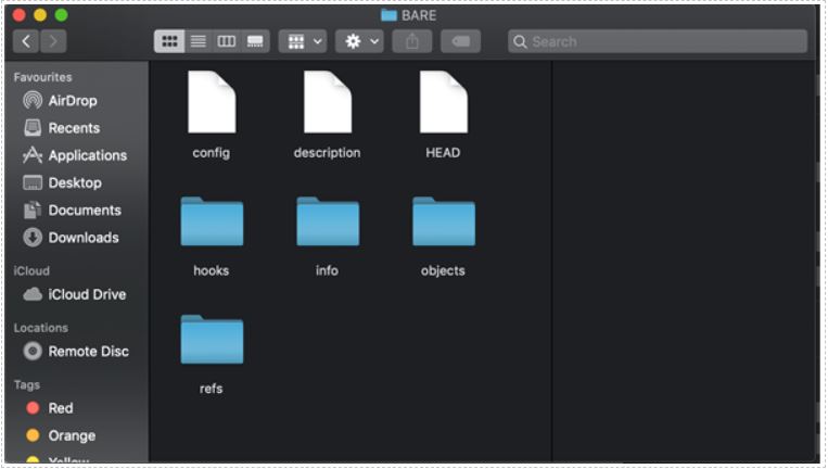 Navigate back to the folder which you have initialized as bare repository
