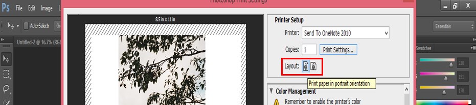 Landscape or Portland orientation