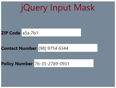 JQuery InputMask 1-4