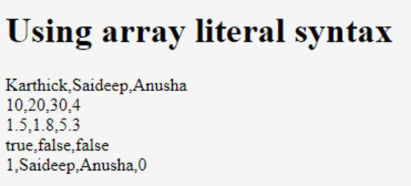 JavaScript Declare Array-1.1