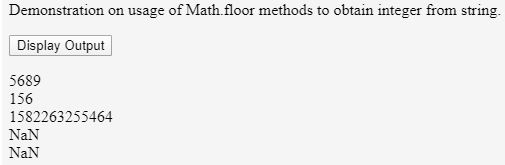 Using Math.floor() function