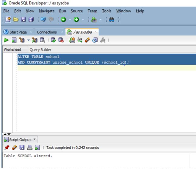 with alter statement