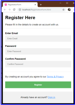 Registration Form in HTML-1.4
